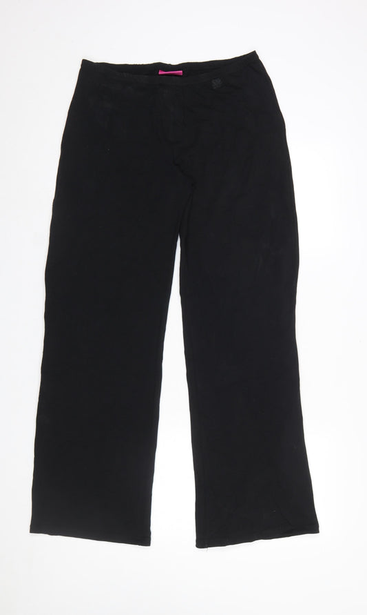 Calmia Womens Black L Yoga Pants Cotton Elastane Straight Fit