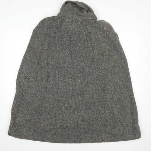 Next Women’s Grey Wool Blend Roll Neck Cape Jumper Size 14