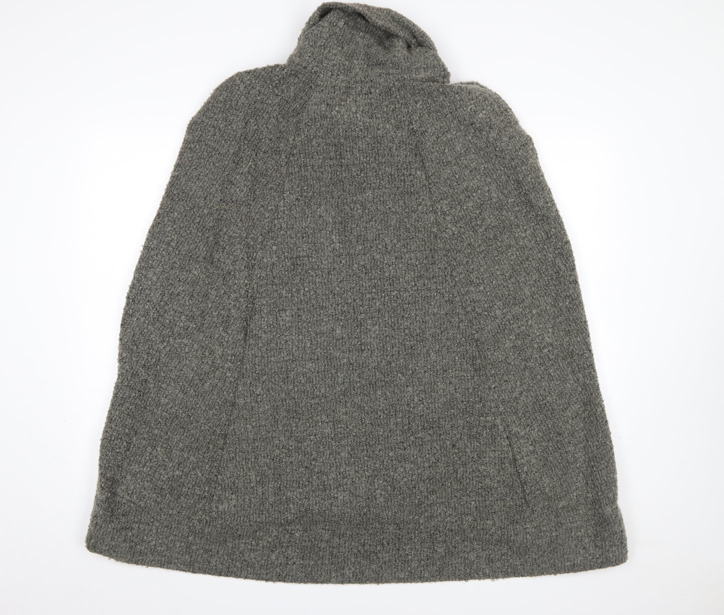 Next Women’s Grey Wool Blend Roll Neck Cape Jumper Size 14