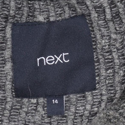 Next Women’s Grey Wool Blend Roll Neck Cape Jumper Size 14