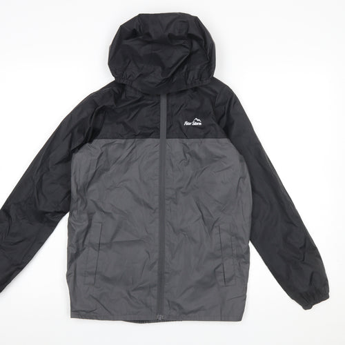 Peter Storm Boys Grey Windbreaker Jacket 11-12 Years Hooded Water Resistant