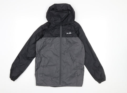 Peter Storm Boys Grey Windbreaker Jacket 11-12 Years Hooded Water Resistant