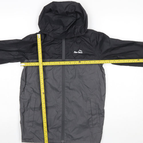 Peter Storm Boys Grey Windbreaker Jacket 11-12 Years Hooded Water Resistant