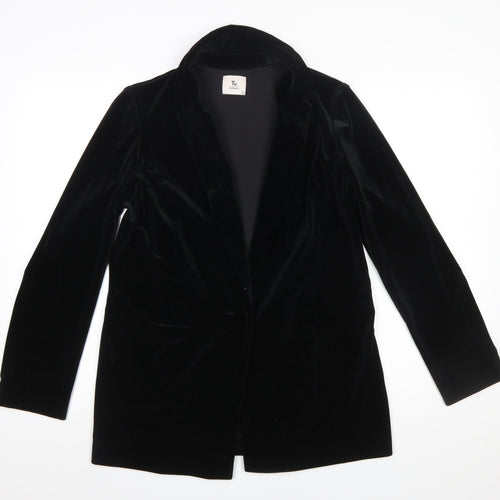 Tu Woman Black Velvet Single Breasted Blazer Size 10