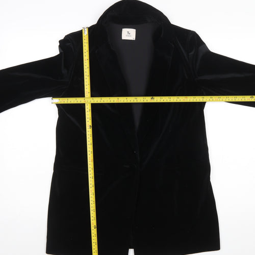 Tu Woman Black Velvet Single Breasted Blazer Size 10
