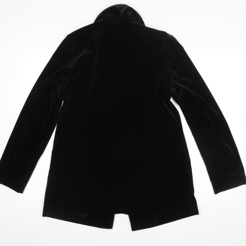 Tu Woman Black Velvet Single Breasted Blazer Size 10