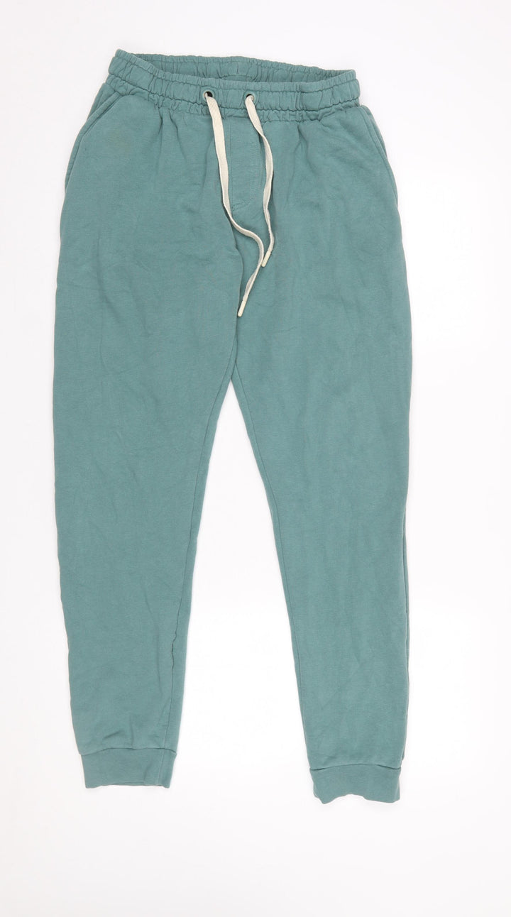 Folk Men's Green Cotton Blend Jogger Trousers Size L
