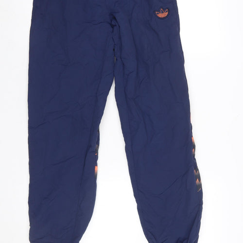 Adidas Men Blue Jogger Trousers S Lightweight Nylon Logo Pants