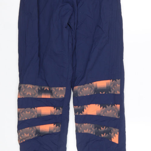 Adidas Men Blue Jogger Trousers S Lightweight Nylon Logo Pants