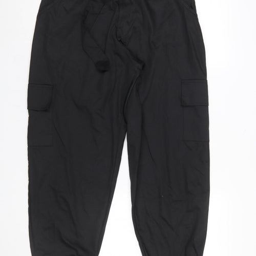 PrettyLittleThing Women’s Black Cargo Trousers Belted Size 10