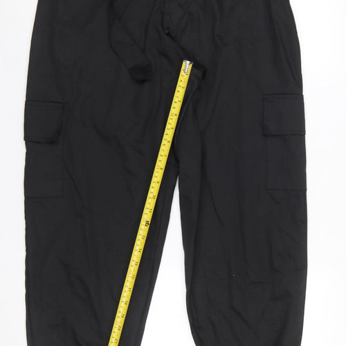 PrettyLittleThing Women’s Black Cargo Trousers Belted Size 10