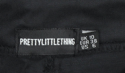 PrettyLittleThing Women’s Black Cargo Trousers Belted Size 10