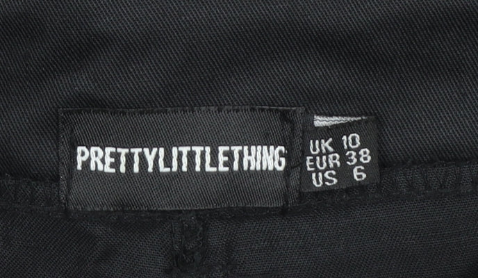 PrettyLittleThing Women’s Black Cargo Trousers Belted Size 10