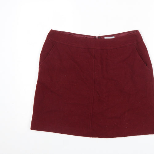 Jigsaw Women’s Red Wool Knee Length Pencil Skirt Size 12