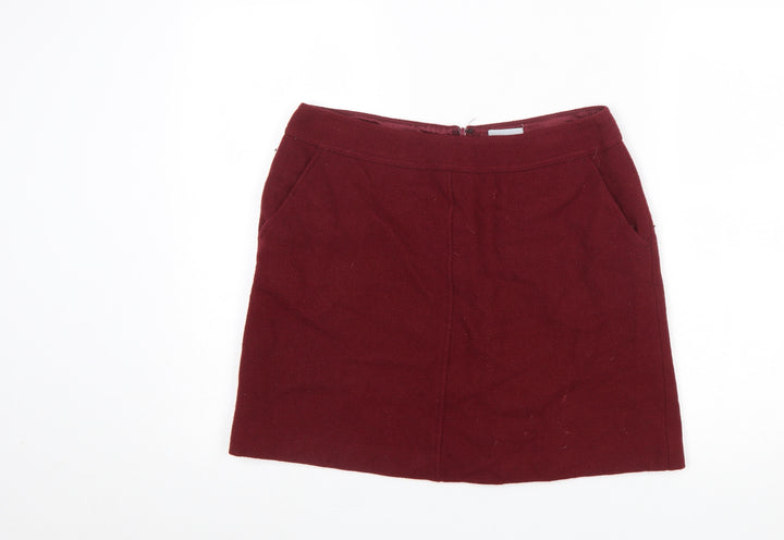 Jigsaw Women’s Red Wool Knee Length Pencil Skirt Size 12