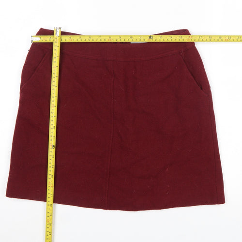 Jigsaw Women’s Red Wool Knee Length Pencil Skirt Size 12