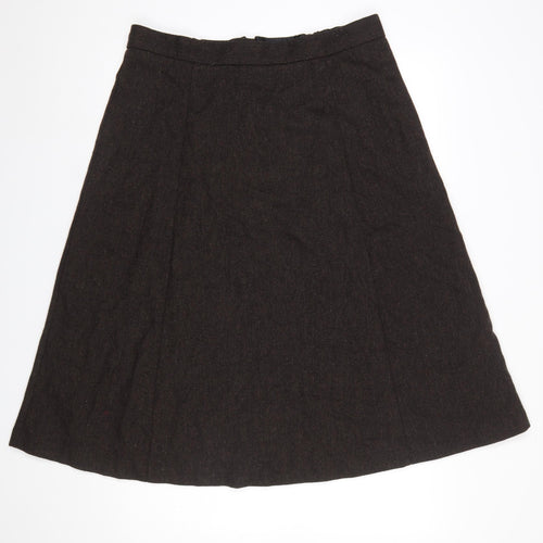 Marks and Spencer Women Brown Long A-Line Wool Blend Skirt Size 16