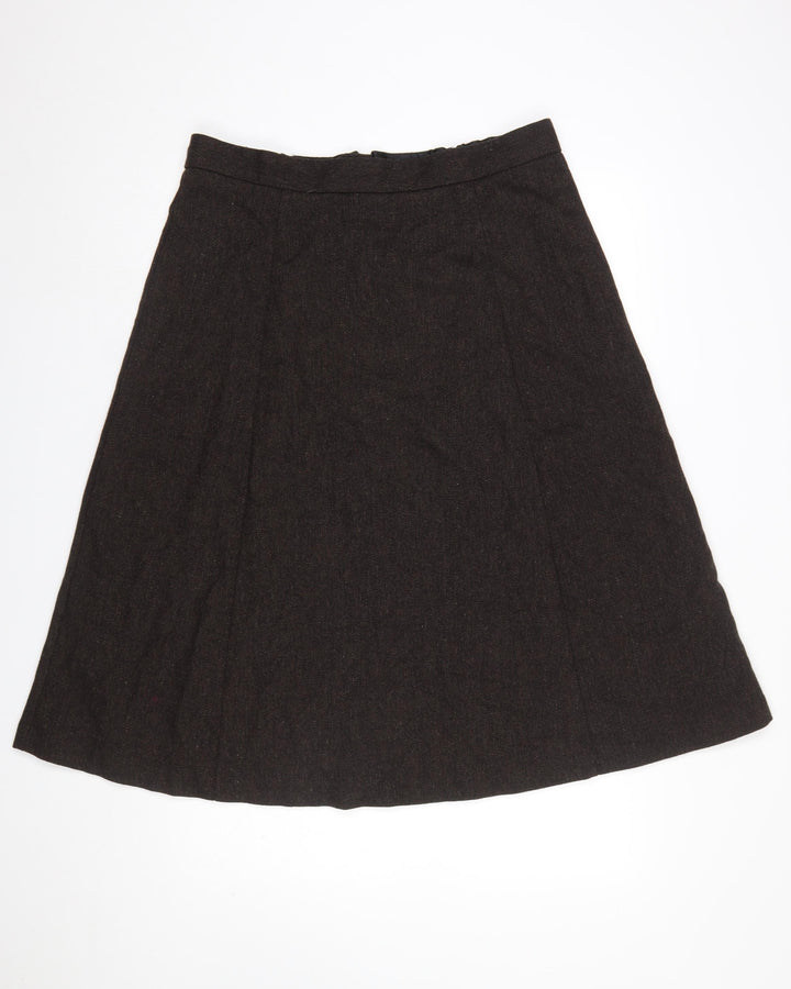Marks and Spencer Women Brown Long A-Line Wool Blend Skirt Size 16