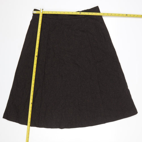 Marks and Spencer Women Brown Long A-Line Wool Blend Skirt Size 16