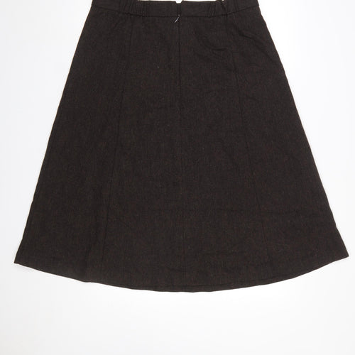 Marks and Spencer Women Brown Long A-Line Wool Blend Skirt Size 16