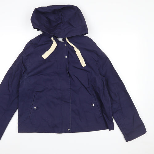R Essentiel Women's Blue Hooded Anorak Jacket Size 12