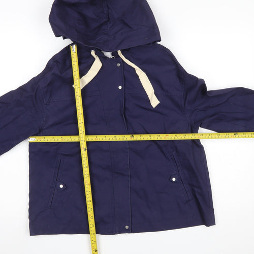 R Essentiel Women's Blue Hooded Anorak Jacket Size 12
