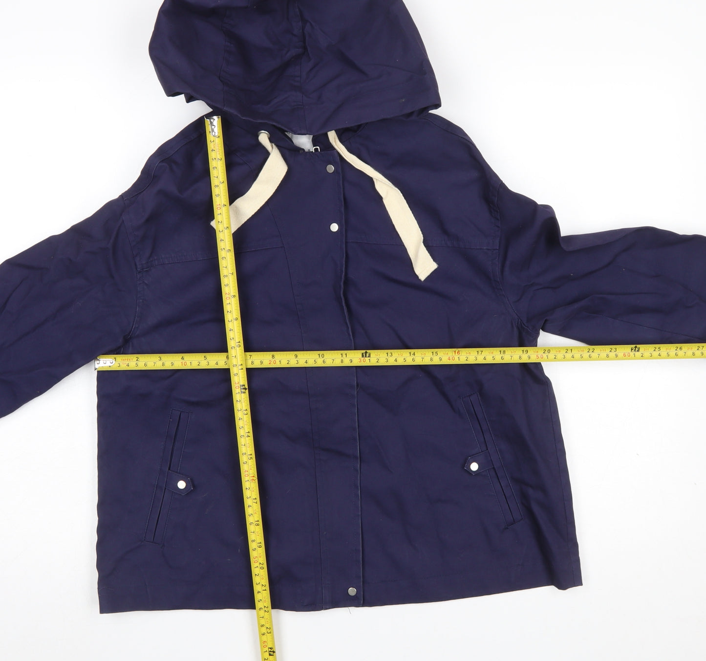 R Essentiel Women's Blue Hooded Anorak Jacket Size 12