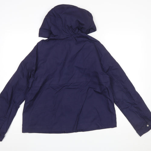 R Essentiel Women's Blue Hooded Anorak Jacket Size 12