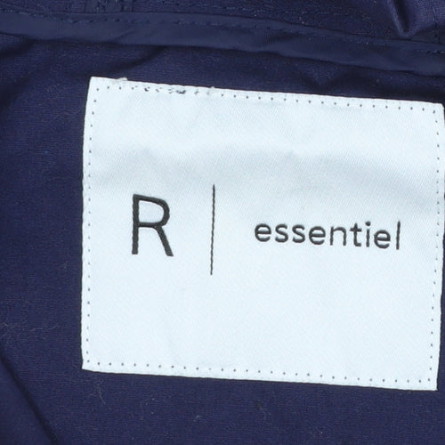 R Essentiel Women's Blue Hooded Anorak Jacket Size 12