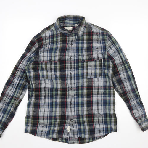 Jack Wills Men's Blue Green Plaid Cotton Button-Up Shirt Size S