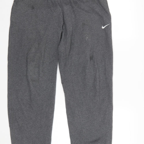 Nike Men's Grey Sweatpants M Regular Fit Elastic Waist Tapered Joggers