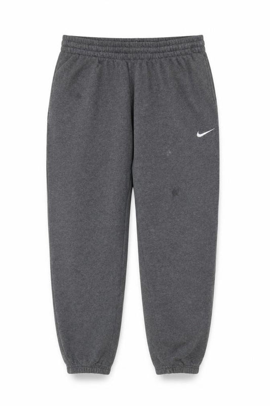 Front view of Nike Men's Grey Sweatpants M Regular Fit Elastic Waist Tapered Joggers
