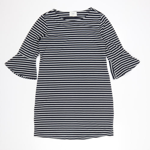 Next Women’s Black White Striped Shift Dress Size 12