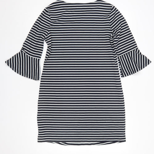 Next Women’s Black White Striped Shift Dress Size 12