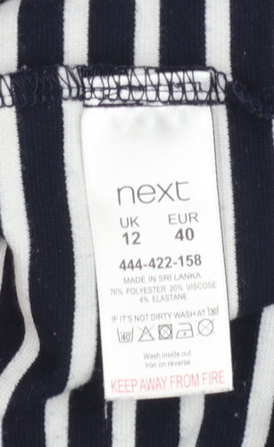 Next Women’s Black White Striped Shift Dress Size 12