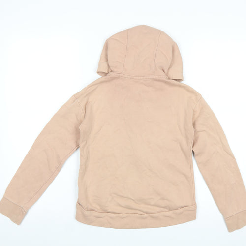 Nike Girls Beige Full Zip Hoodie Size 146cm Hooded Fleece Sweatshirt