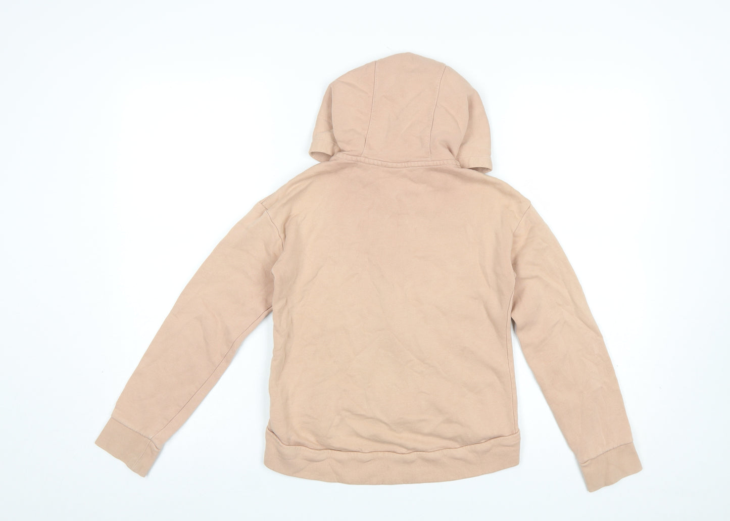 Nike Girls Beige Full Zip Hoodie Size 146cm Hooded Fleece Sweatshirt