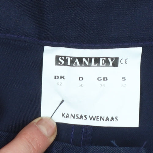 Stanley Men's Navy Workwear Trousers Size 36 Regular Fit Polyester Cotton