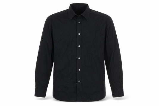 Front view of Marks & Spencer Men’s Black Regular Fit Long Sleeve Easy Care Shirt 16.5in