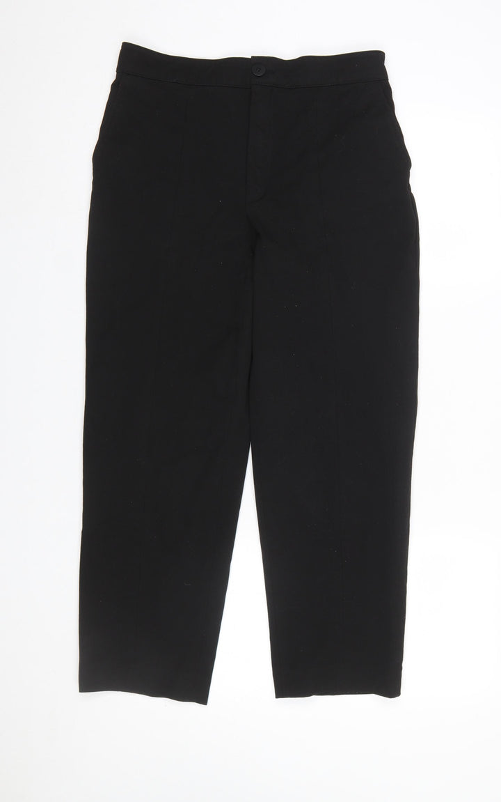 Massimo Dutti Women Black Cropped Tailored Trousers Size 12