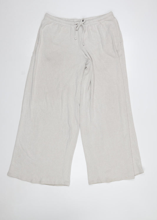 ASOS DESIGN Women’s Beige Wide-Leg Terry Sweatpants M