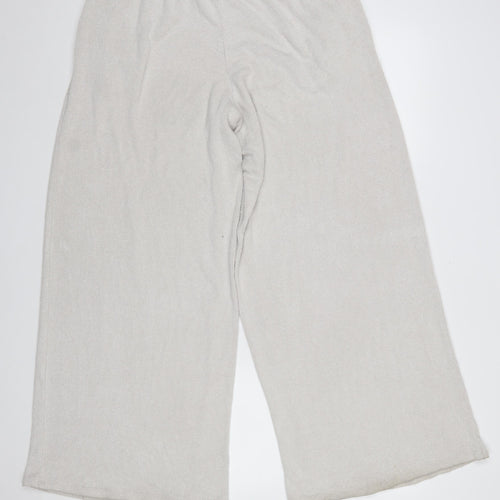 ASOS DESIGN Women’s Beige Wide-Leg Terry Sweatpants M