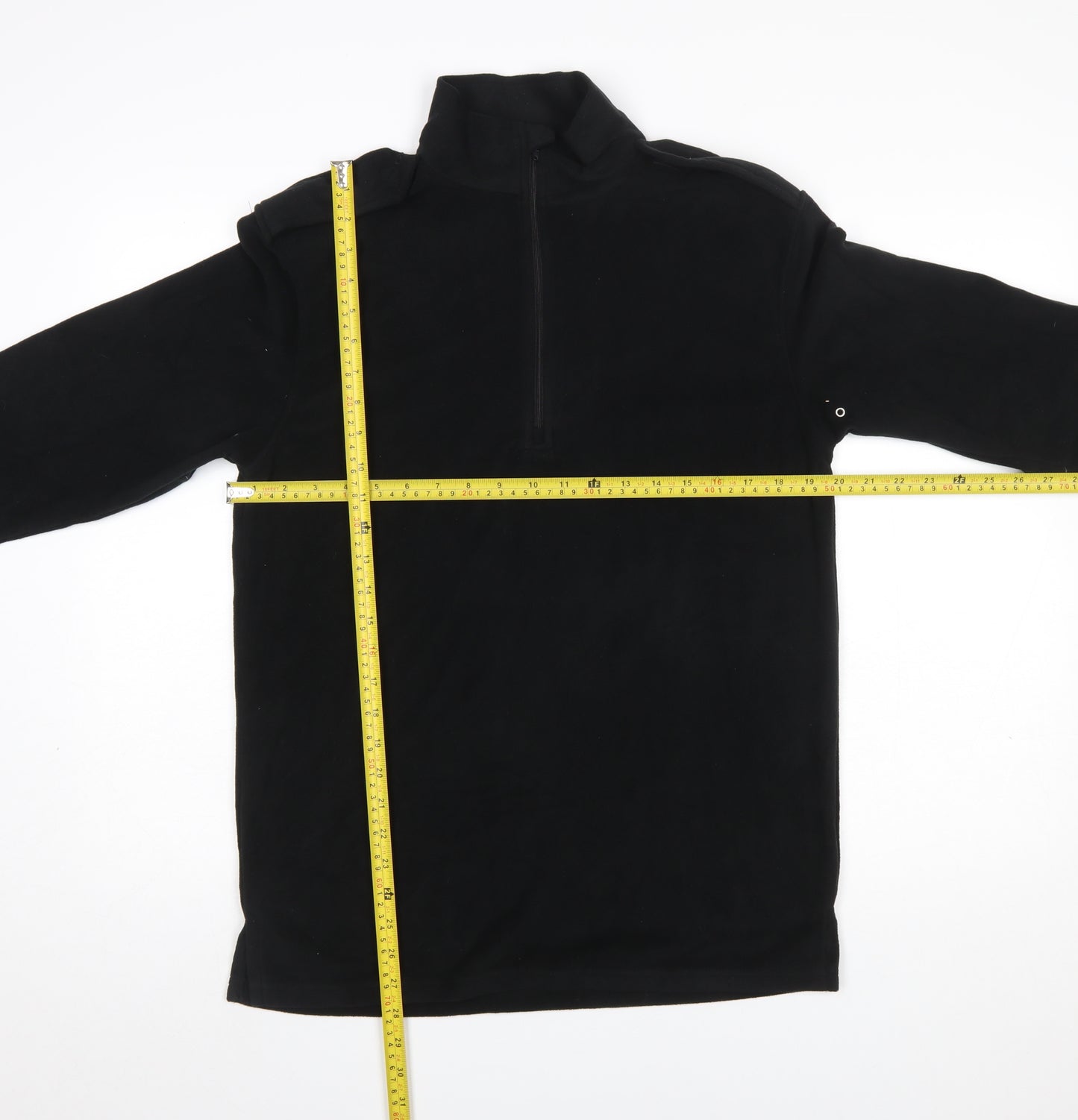 Churchill Men's Black Fleece 1/4 Zip Pullover Sweatshirt M