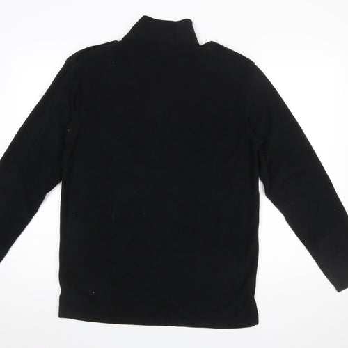 Churchill Men's Black Fleece 1/4 Zip Pullover Sweatshirt M