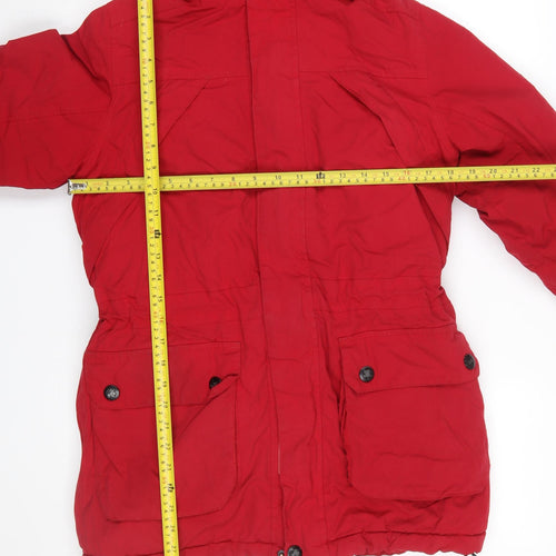 TOG24 Men's Red Hooded Parka Jacket Size S Water Resistant Winter Coat