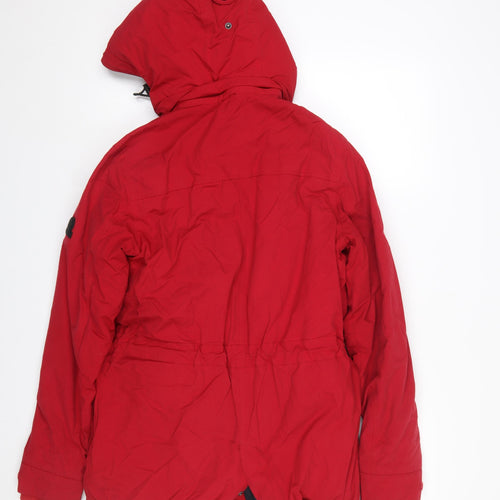 TOG24 Men's Red Hooded Parka Jacket Size S Water Resistant Winter Coat