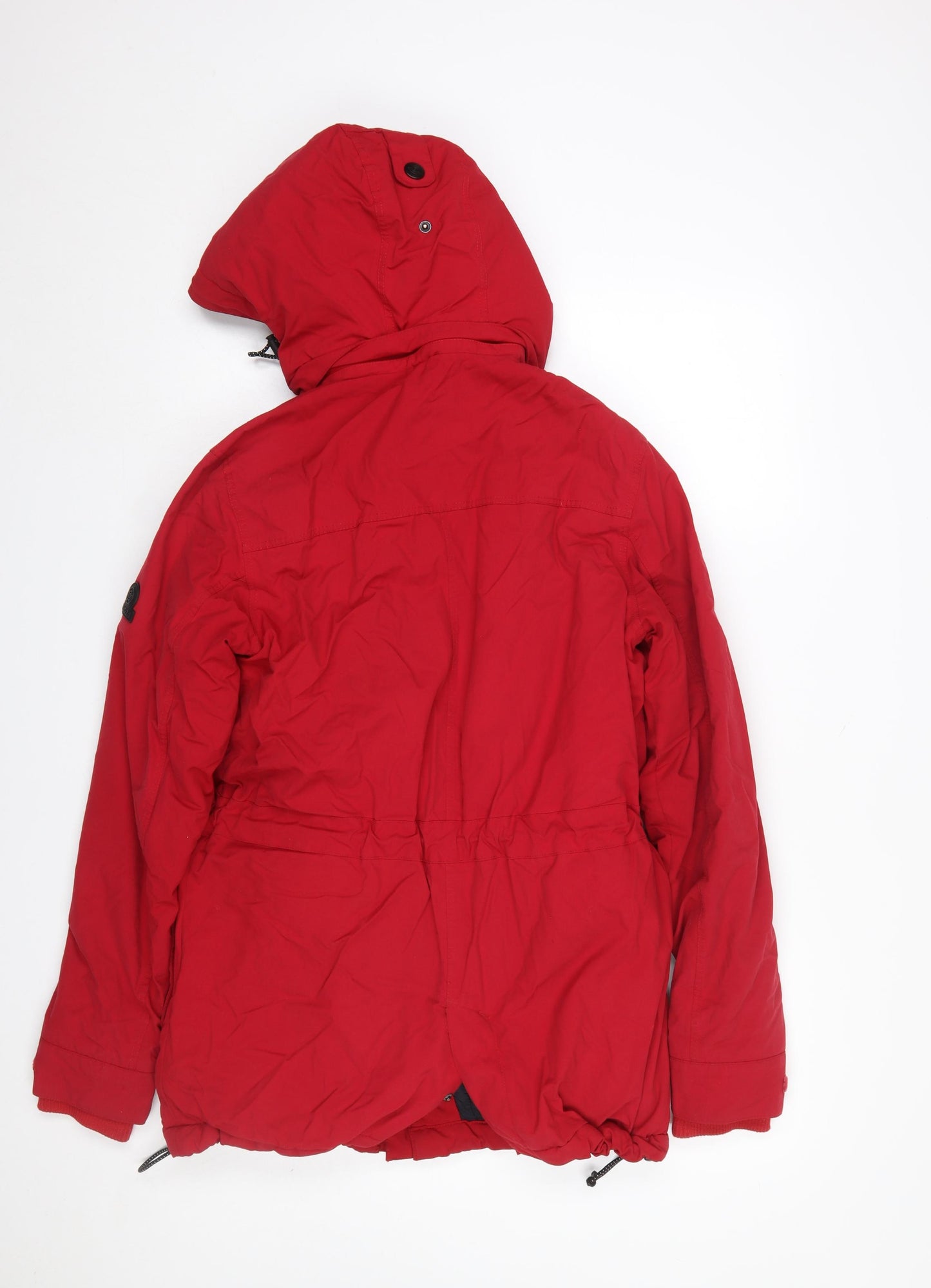 TOG24 Men's Red Hooded Parka Jacket Size S Water Resistant Winter Coat
