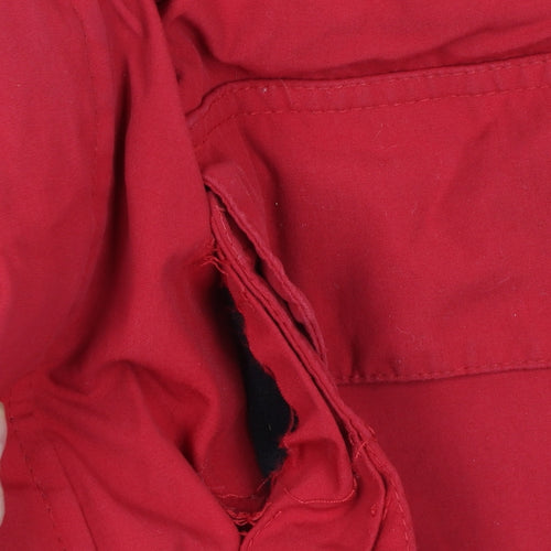 TOG24 Men's Red Hooded Parka Jacket Size S Water Resistant Winter Coat