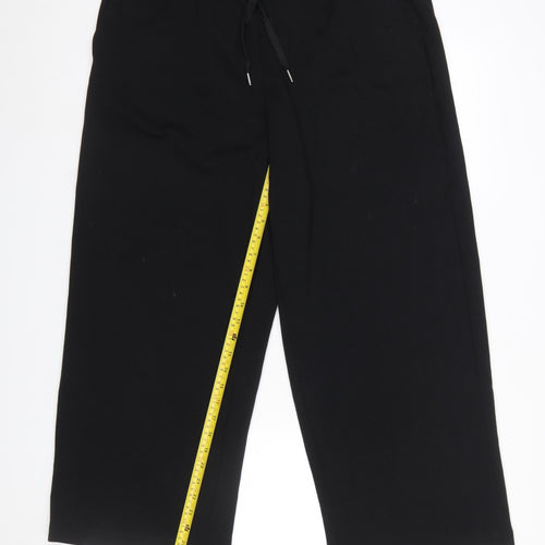 Soyaconcept Women's Black Crop Trousers 2XL Relaxed Wide-Leg Drawstring