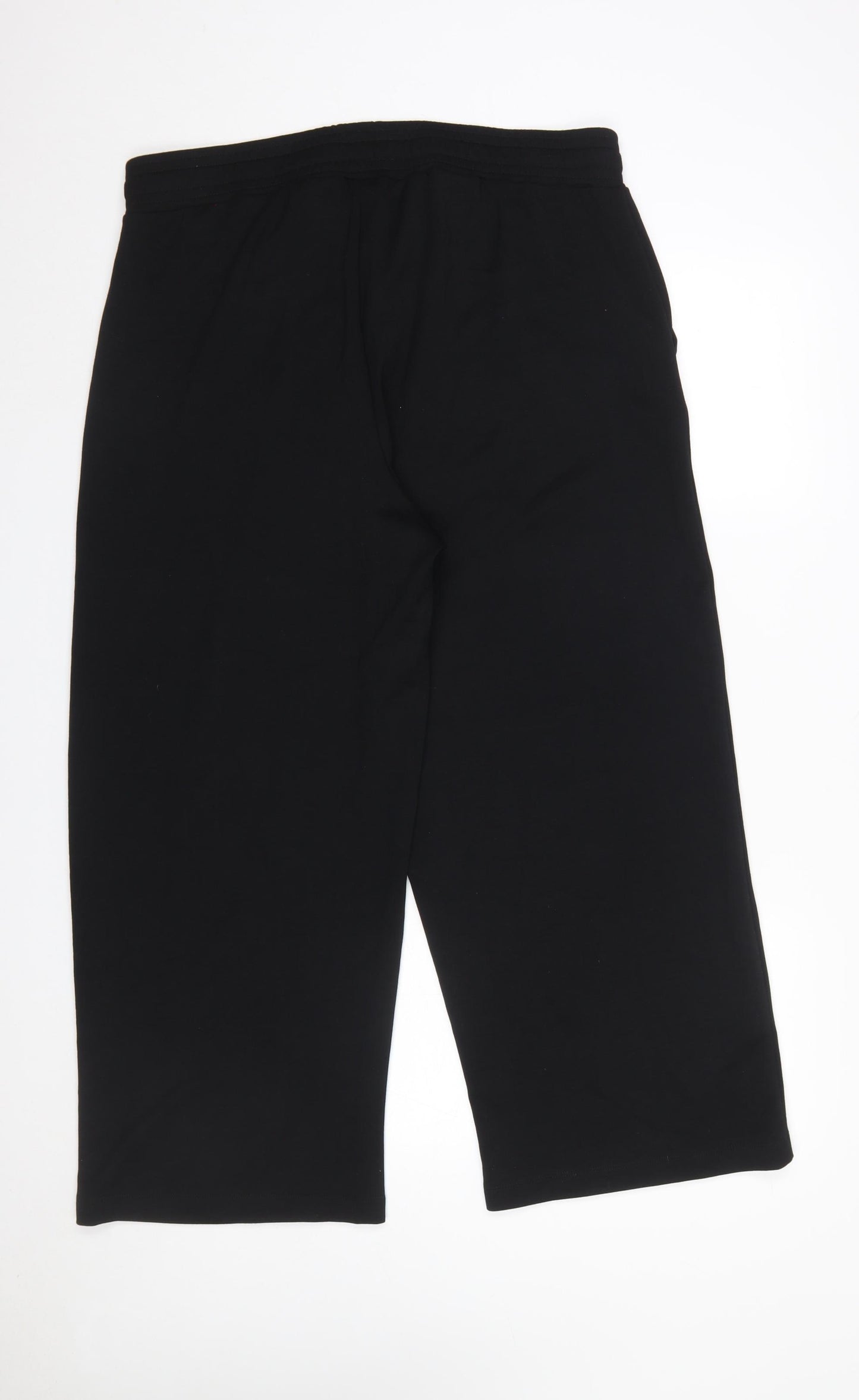Soyaconcept Women's Black Crop Trousers 2XL Relaxed Wide-Leg Drawstring